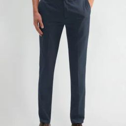 Arrow New York Navy Slim Fit Texture Trousers-picture-11