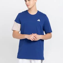 adidas Blue Regular Fit Club House Cotton Crew T-Shirt-picture-17