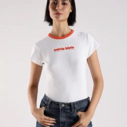 CALVIN KLEIN JEANS White Logo Slim Fit T-Shirt-picture-27