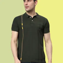 RELANE Men Checked Polo Collar Monochrome Pockets T-shirt-picture-47