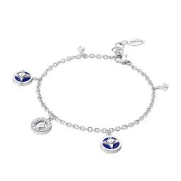 Police Lucky Star Silver & Blue Flexible Fit Bracelet for Women-40