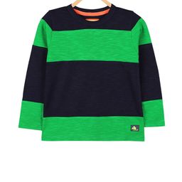 Cherry Crumble Unisex Green Colourblocked Round Neck T-shirt-image-4
