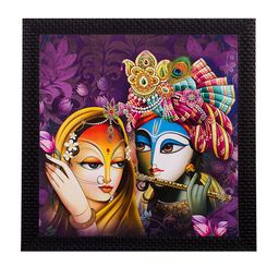 eCraftIndia Multicoloured Satin Matte Texture Framed Krishna UV Wall Art-image-57