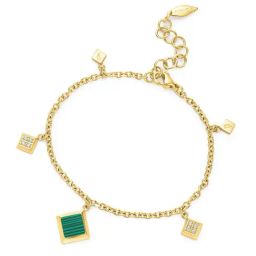 Police Blatant Golden & Green Flexible Fit Bracelet for Women-22