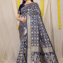KALINI Woven Design Zari Pure Silk Kanjeevaram Saree-picture-22