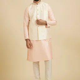 Manyavar Men Embroidered Woven Nehru Jacket-picture-27