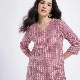 Anouk Rustic Striped V-Neck Straight Kurta-image-92