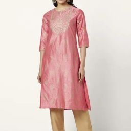 Rangmanch by Pantaloons Coral Embroidered A Line Kurta-picture-22