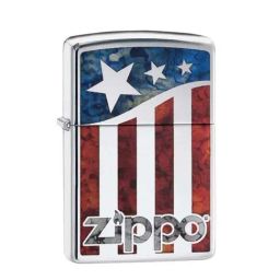 Zippo Multicolor American Flag Brass Pocket Lighter-image-18