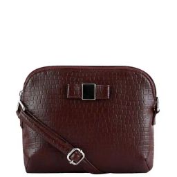 Toteteca Brown Textured Medium Sling Handbag-84