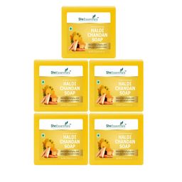 She Essentials Set Of 5 Natural Haldi Chandan Soap- 125g Each-6
