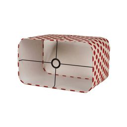 Grated Ginger Red & White Mandala Pattern Rectangle Hanging Light image 4
