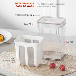 GERIX 1100ml Curd Yogurt with Lid, Multifunctional Yogurt Maker Machine, Yogurt Filter for Creating Dahi Fresh, Whey Separator, Hung Curd Strainer image 3