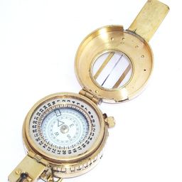 generic Military Style Brass Engineer Compass, Floating Dial, Lensatic Design with Sighting Mirror image 4