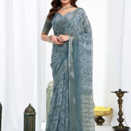 all about you Floral Pure Linen Ready to Wear Saree-image-63