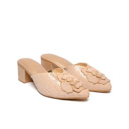 Sole House Embellished PU Block Mules-44