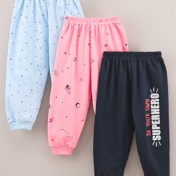 Mini Donuts Full Length Lounge Pant Text & Star Print Pack Of 3 - Multicolor-picture-10