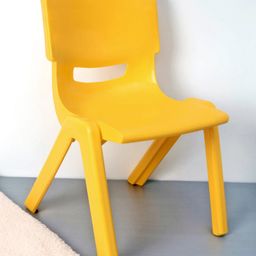 Strong and Durable  Plastic School Study Chair Medium Size - Yellow-18
