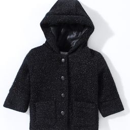 Babyhug Full Sleeves Hooded Jacket - Black-image-34