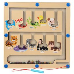 HAPPY HUES Magnetic Color and Number Maze Board Puzzle Counting, Matching and Fine Motor Skills Activity Toy for Toddlers- Animals-16