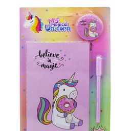 Asera Unicorn Stationery Gift Set for Kids Diary, Pen & Badge Gift Set for Girls Party Favor Return Gift for Birthday Gift (Unicorn 6 Pcs)-image-81