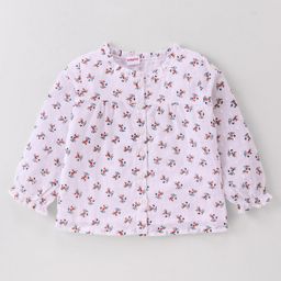 Babyhug Full Peasant Sleeves  Top With Floral Print - Pink-image-9