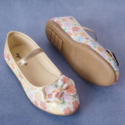 boyz n galz Floral Bow Applique Detailed Ballerinas - Multi-image-74