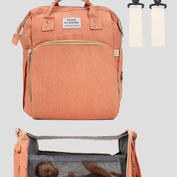 Tinyberg 3-in-1 RestNest Baby Diaper Bag With Convertible Baby Bed - Vibrant Orange-image-66