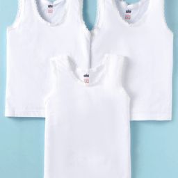Simply Sinker Knit Sleeveless Solid Color Slips with Lace Detailing Pack of 3 - White-image-42