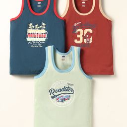Simply Sinker Knit Sleeveless Printed Sando Vests Pack of 3 - Brown Navy Blue & Light Green-picture-7