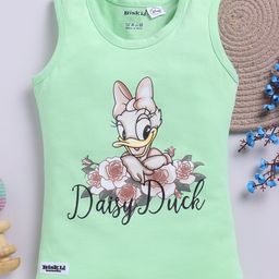 Biskid Cotton Disney Mickey & Friends Featuring Sleeveless Daisy Duck Printed Top - Light Green-image-47