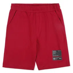 ALAN JONES Cotton Blend Knit California Text Printed Shorts - Red-picture-49