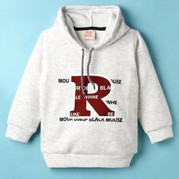 Rikidoos Full Sleeves Typography Printed Hoodie - Melange-picture-7