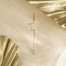Priyaasi Gold Plated Artificial Stones Single Ear Cuff Earrings-43