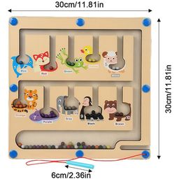 HAPPY HUES Magnetic Color and Number Maze Board Puzzle Counting, Matching and Fine Motor Skills Activity Toy for Toddlers- Animals image 3