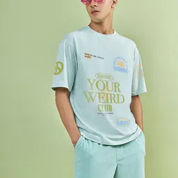 Bewakoof Men Typography Printed Round Neck Pure Cotton Oversized T-Shirt-picture-17