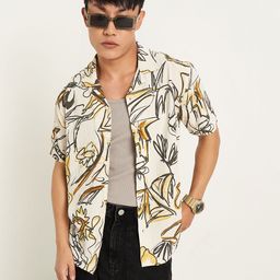 People Men Slim Fit Opaque Printed Casual Shirt-image-97