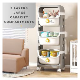 R for Rabbit Duckling Basket Storage Organizer - Grey & White image 4