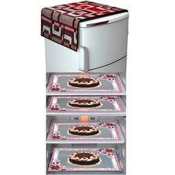 LooMantha 5-Pcs Brown & Pink Printed Fridge Cover-image-26