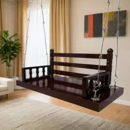 jairi traders M-15 Paga Solid Wood Swing in Brown & Silver Colour-picture-37