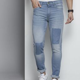 The Indian Garage Co Men Blue Slim Fit Light Fade Stretchable Jeans-image-87