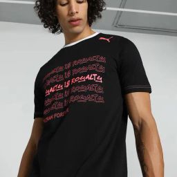 Puma x RCB Black Regular Fit Printed Athleisure T-Shirt-image-39