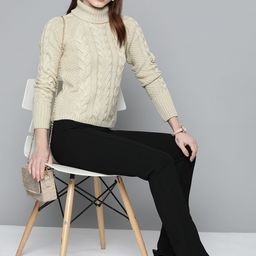 Chemistry Women Beige Cable Knit Pullover-image-10