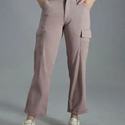 High Star Mauve Regular Fit High Rise Cargo Pants-picture-21