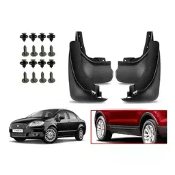 Auto Pearl Front and Rear Mud Guard For Renault Kwid (Black) Set of 4 Pcs-0