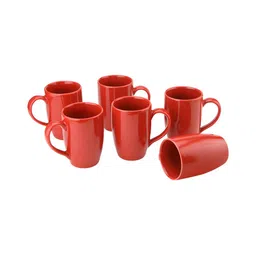 BODHI HOUSE Red Handcrafted Solid Ceramic Glossy Cups Set of Cups and Mugs-image-7