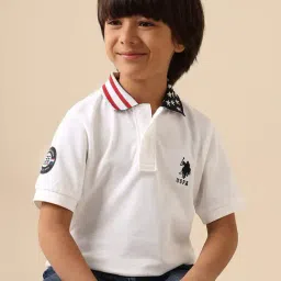 U.S. Polo Assn. Boys White Cotton Logo Polo T-Shirt-picture-19