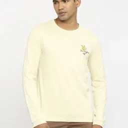 Basics Beige Cotton Muscle Fit Printed T-Shirt-image-82