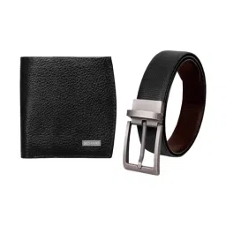 Scharf Black Leather Set Of Waist Belt And Wallet For Men-image-38