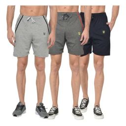 Vimal Jonney Multicolor Cotton Shorts - Pack of 3-image-24